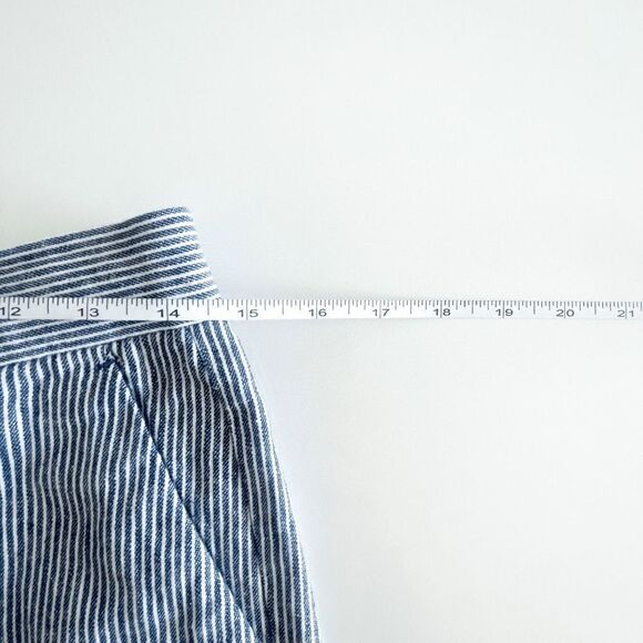 Banana Republic Womens Hayden Pants Pinstripes Blue White Size 4 - Picture 7 of 10